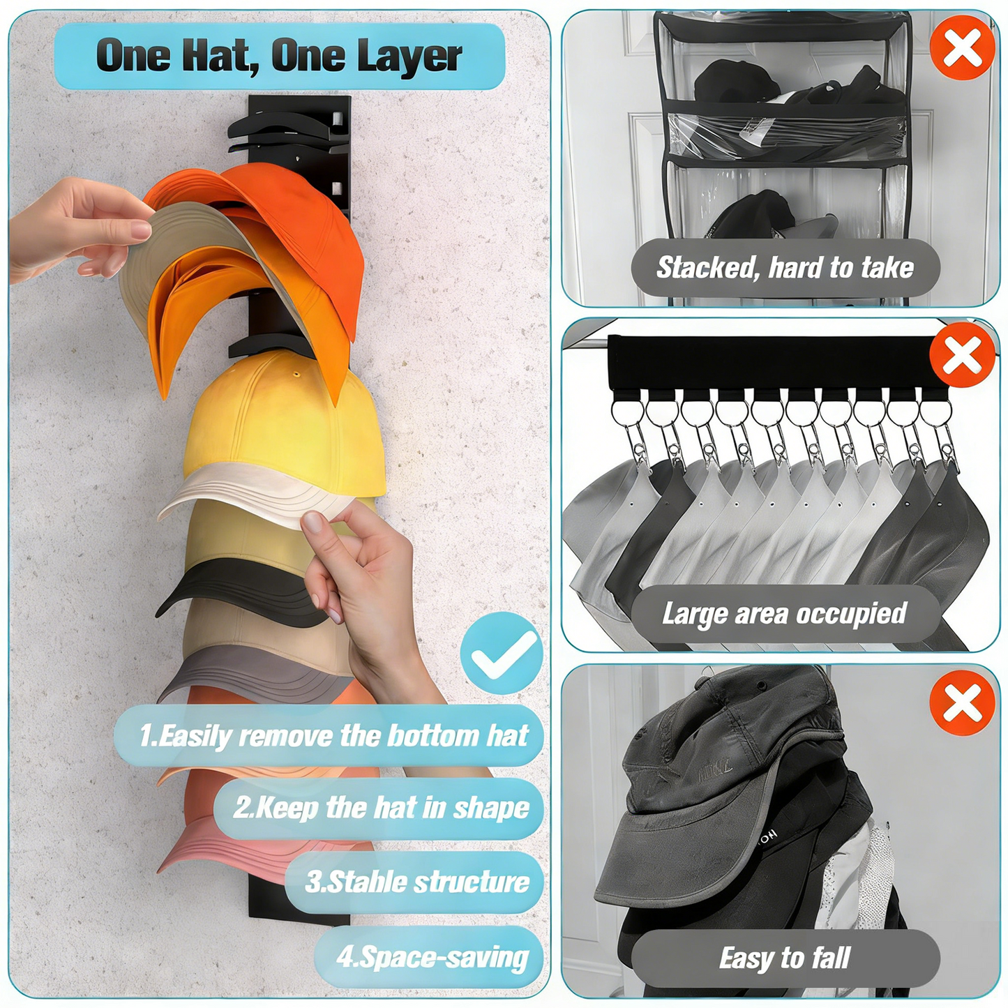 🔥 Holiday Sale 🎁 Baseball Cap Storage Rack