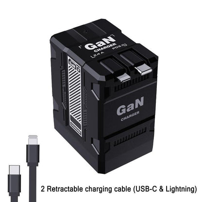 🔥🔥4-in-1 Compatible 120W Fast Charger with Retractable Type-C & Lightning Cable