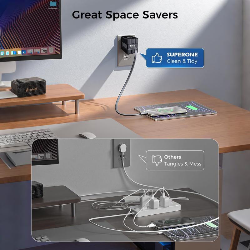 🔥🔥4-in-1 Compatible 120W Fast Charger with Retractable Type-C & Lightning Cable